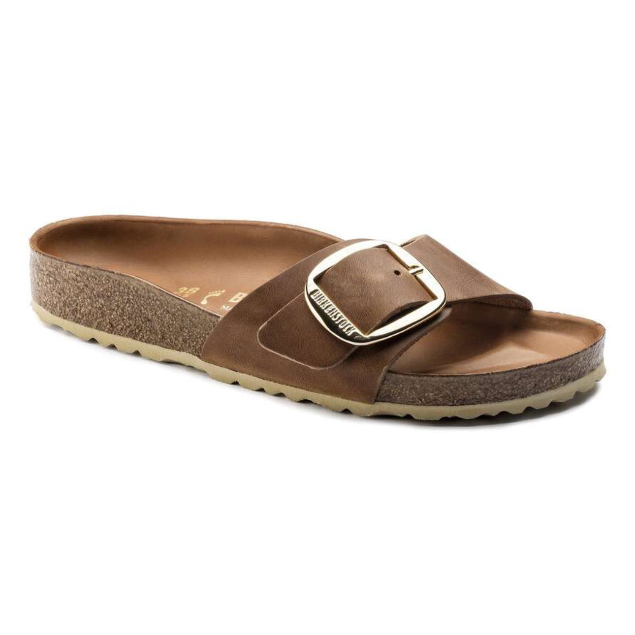 Birkenstock Madrid Big Buckle Oiled Leather Cognac