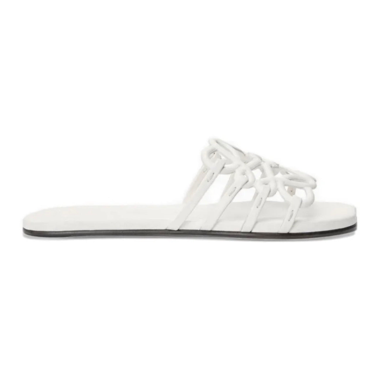 LOEWE leather flat sandals White
