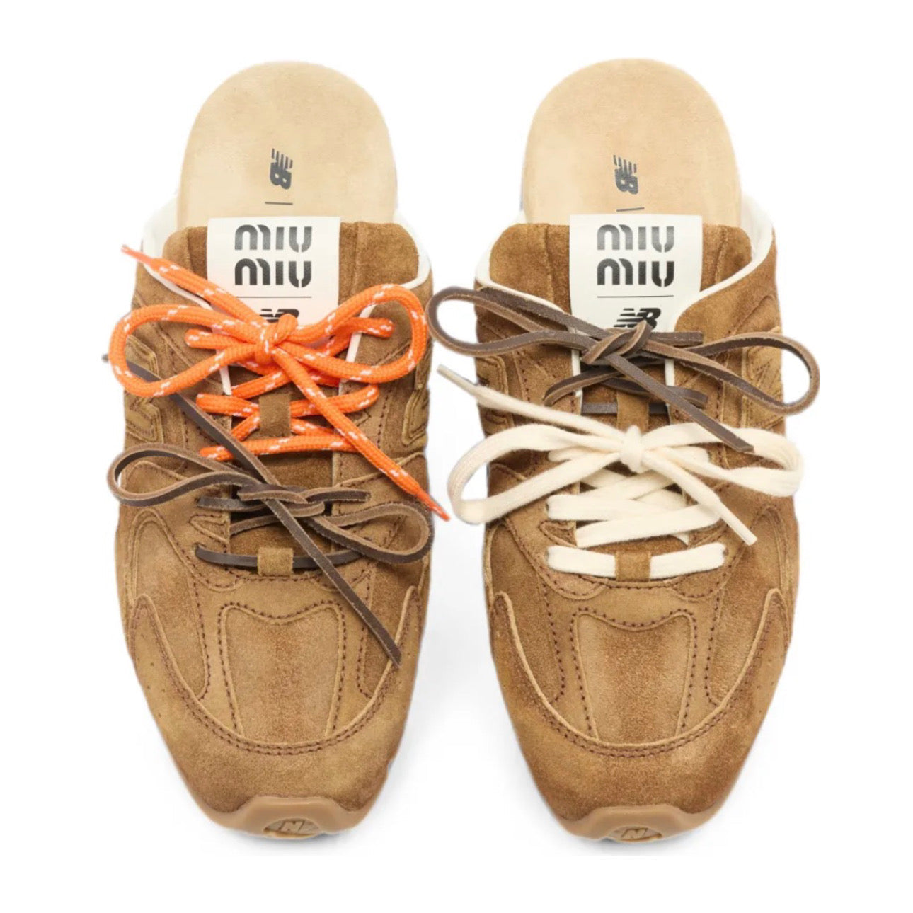 Miu Miu X New Balance 530 SL faded suede mules