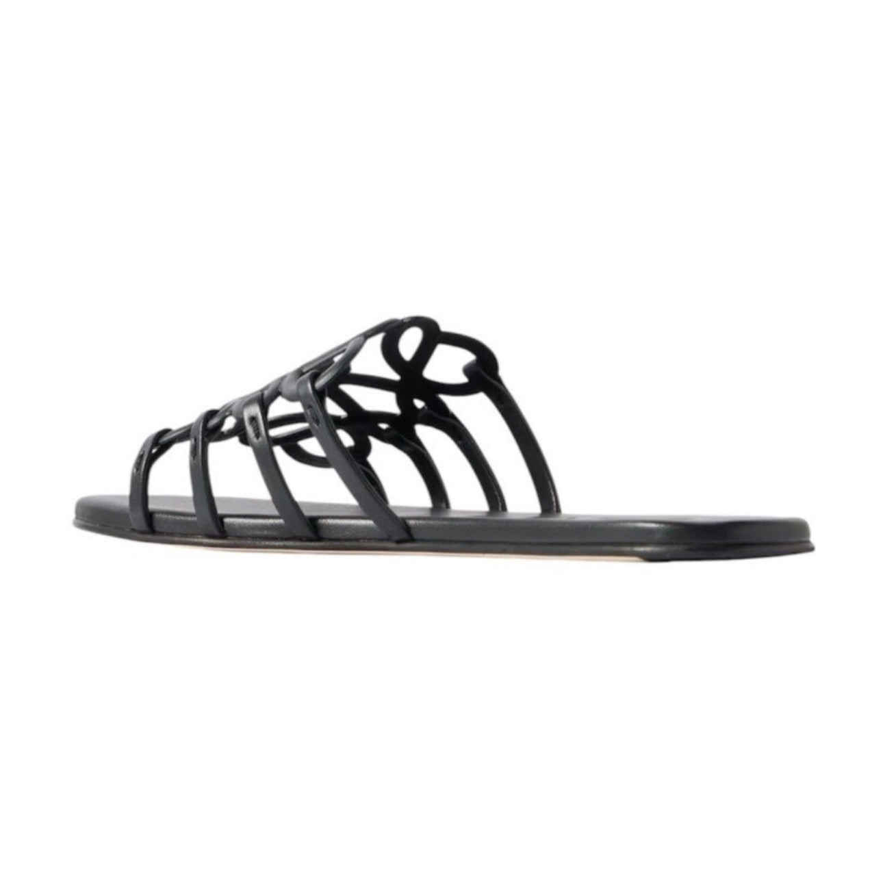 LOEWE leather flat sandals Black
