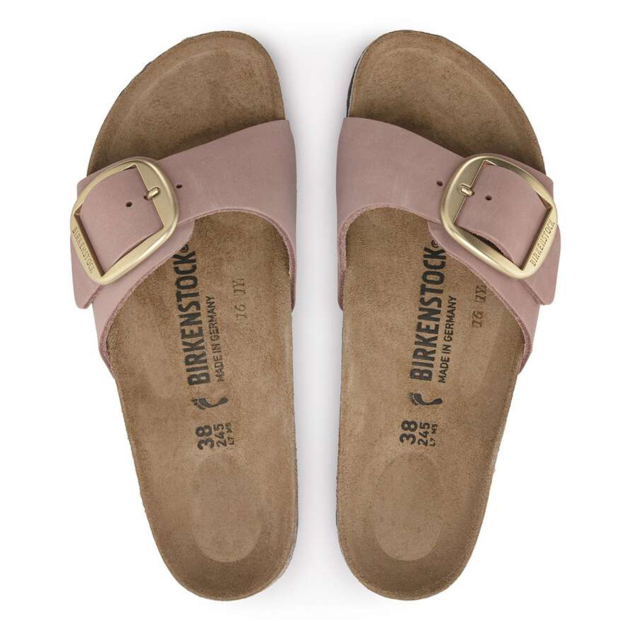 Birkenstock Madrid Big Buckle Natural Leather Nubuck Old Rose