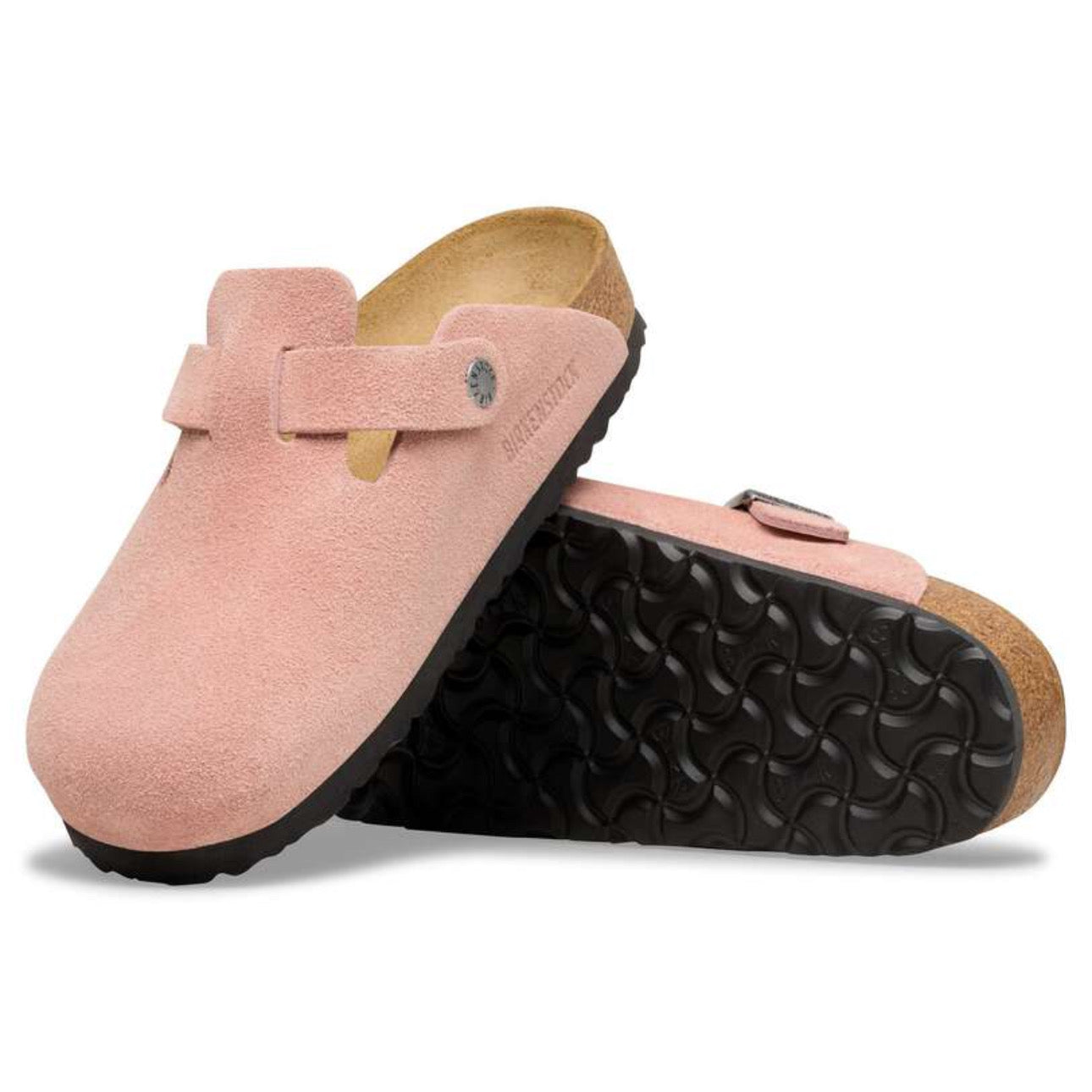 Birkenstock Boston Soft Footbed Suede Leather Antique Pink Clay