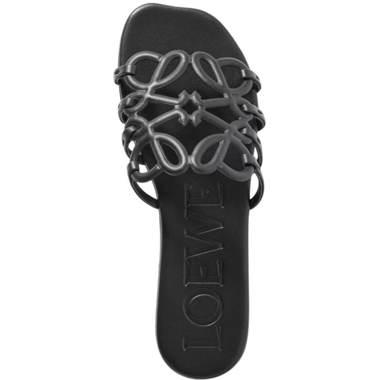 LOEWE leather flat sandals Black